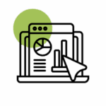Website design and analytics icon representing e-commerce website development